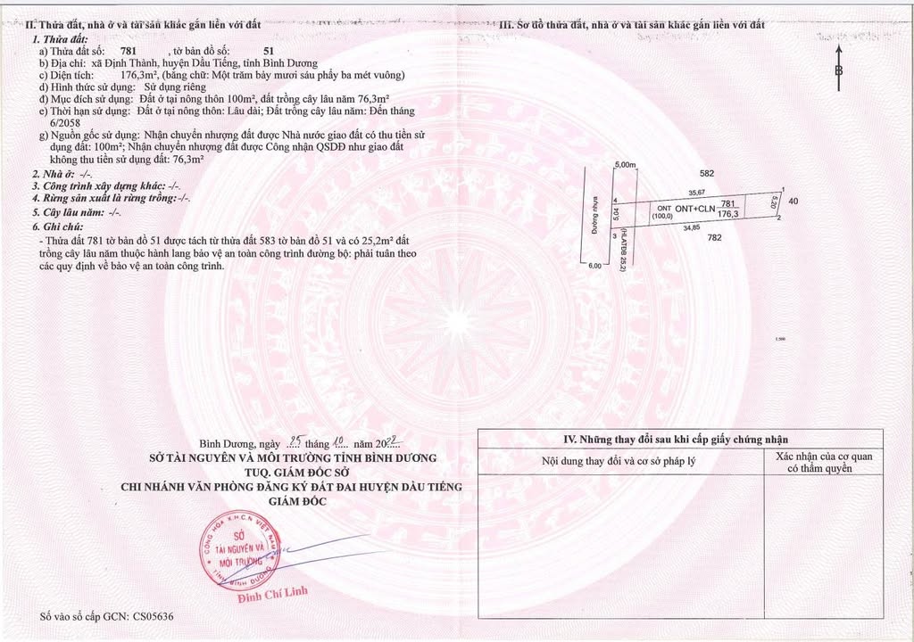 Đất nền Định Thành, Dầu Tiếng 191m² giá 580 triệu - Tiềm năng đầu tư lớn!