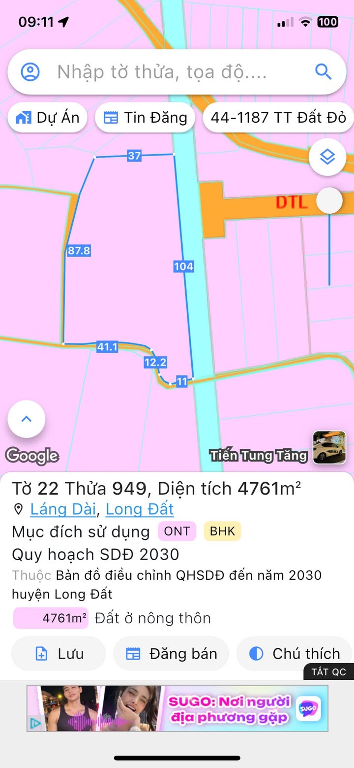 Đất thổ cư Láng Dài, Đất Đỏ 4700m² giá 5 tỷ - Đầu tư sinh lời cao!