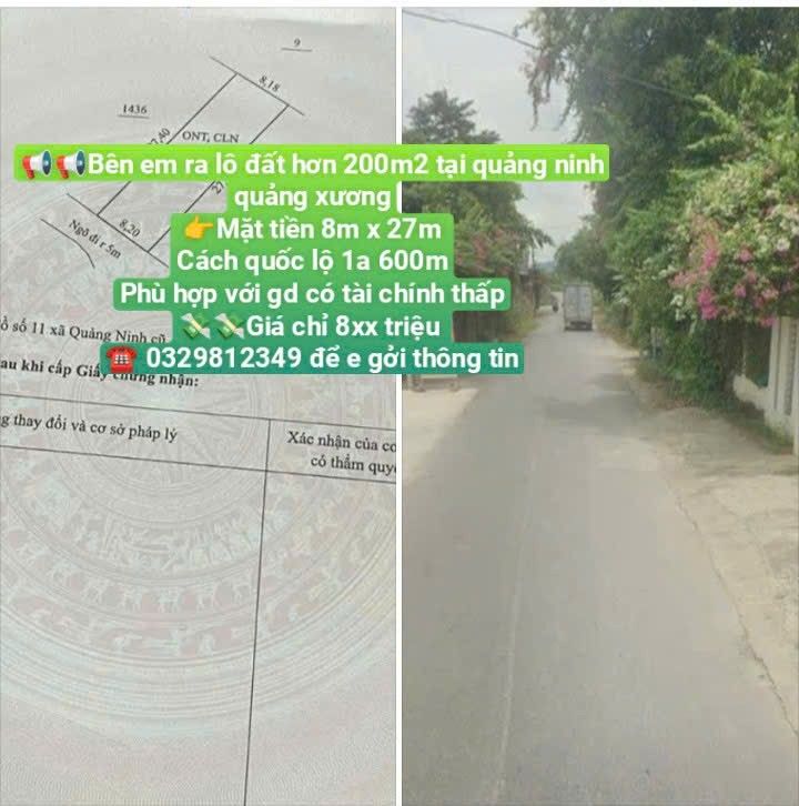 Đất nền Quảng Ninh 200m² giá chỉ 800 triệu - Cơ hội đầu tư tuyệt vời!