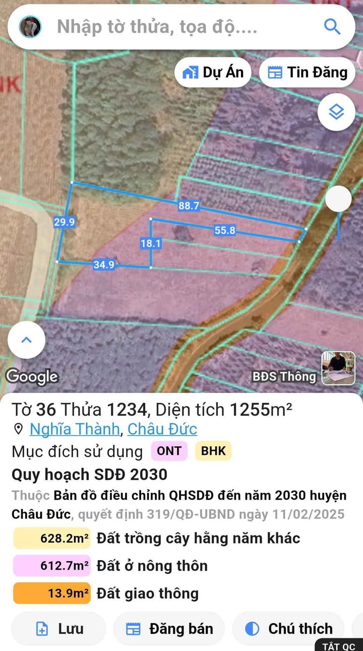 Đất nền Nghĩa Thành, Châu Đức 2085m² giá 5 tỷ - Tiềm năng sinh lời cao!