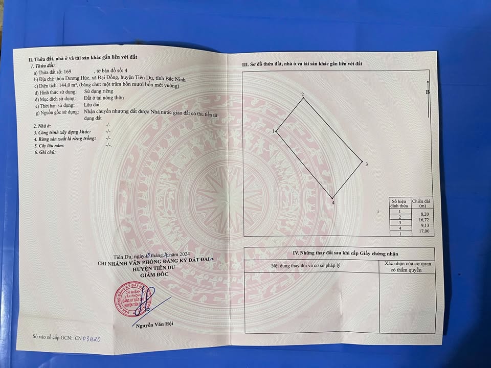 Đất thổ cư 144m² Đại Đồng, Tiên Du, Bắc Ninh - Cơ hội đầu tư sinh lời!