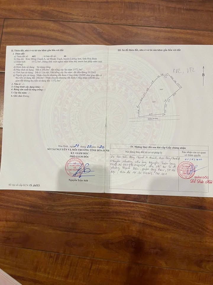 Đất nền Nhuận Trạch, Lương Sơn 1572m² giá thỏa thuận - View hồ Đồng Chanh tuyệt đẹp!