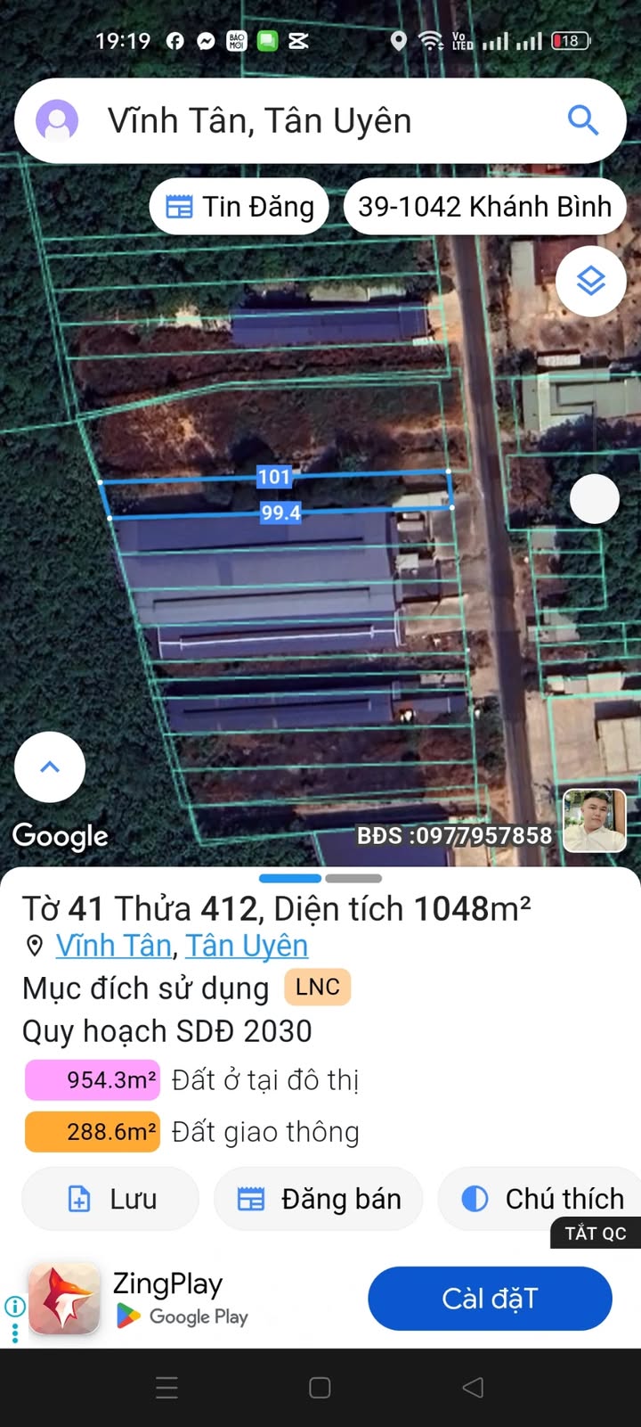 Đất mặt tiền kinh doanh Đường DH 409, Tân Uyên, 10420m² - Giá chỉ 72.94 tỷ VND!