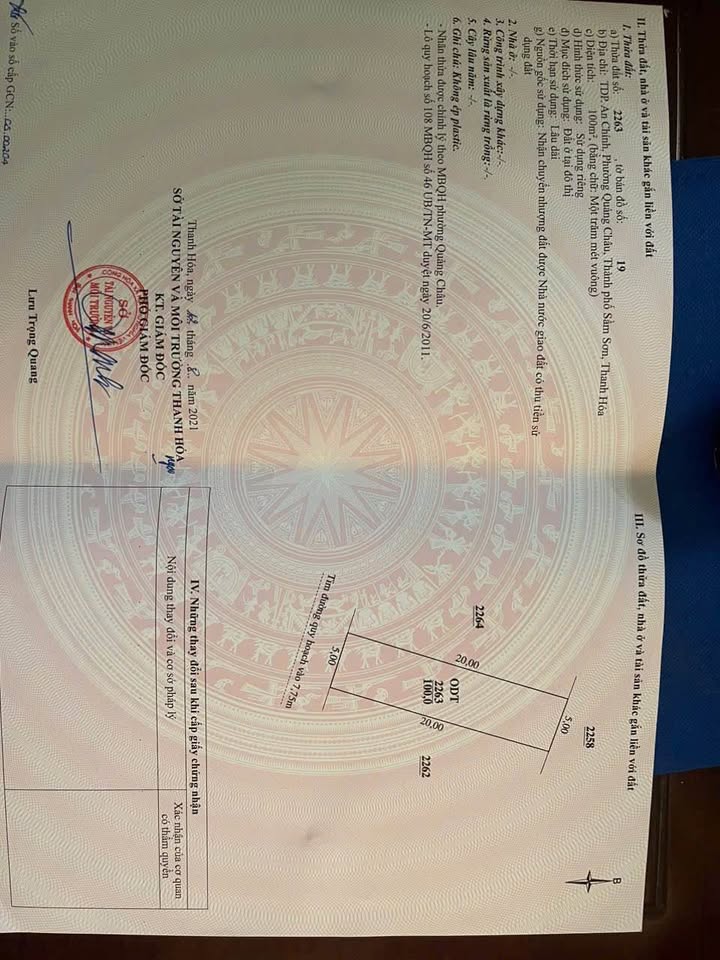 Đất nền Quảng Châu Sầm Sơn 100m² giá 1.08 tỷ - Gần trung tâm hành chính