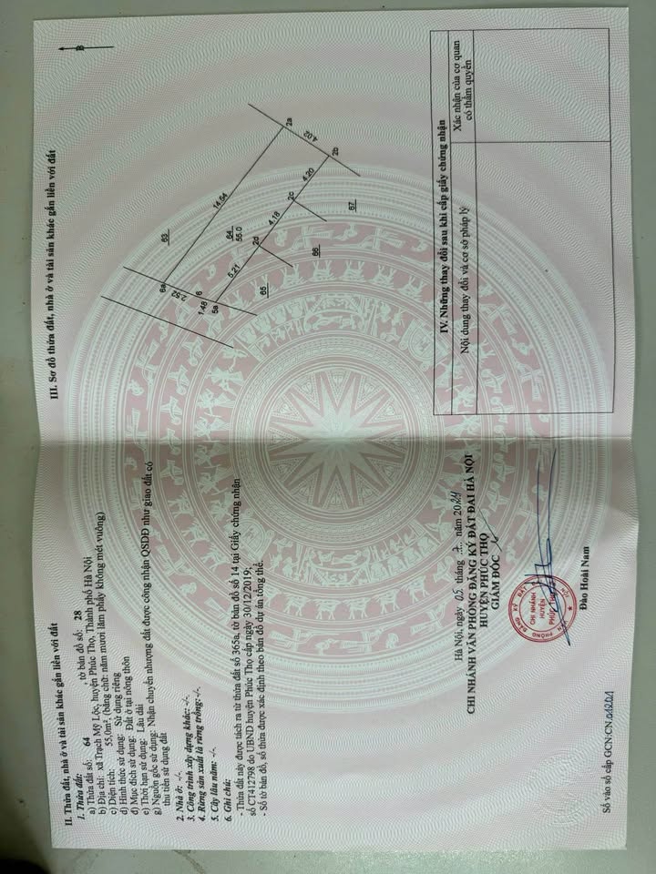 Đất nền Trạch Mỹ Lộc Phúc Thọ 55m² giá chỉ 1 tỷ - Cơ hội đầu tư hấp dẫn!