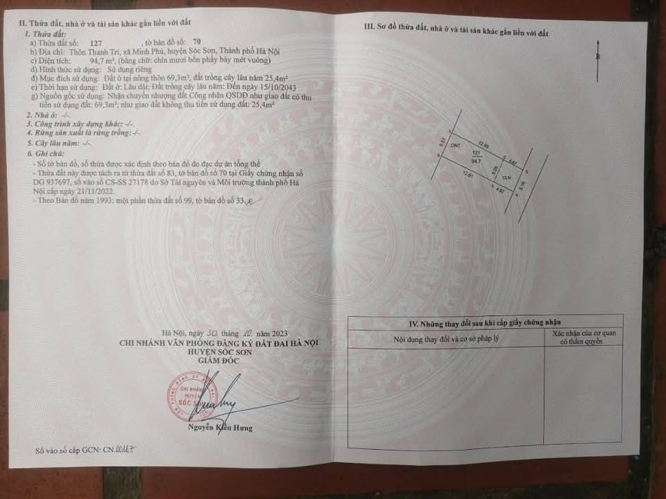 Đất nền Minh Phú, Sóc Sơn 94m² giá 2 tỷ - Vị trí vàng, sổ đỏ chính chủ!