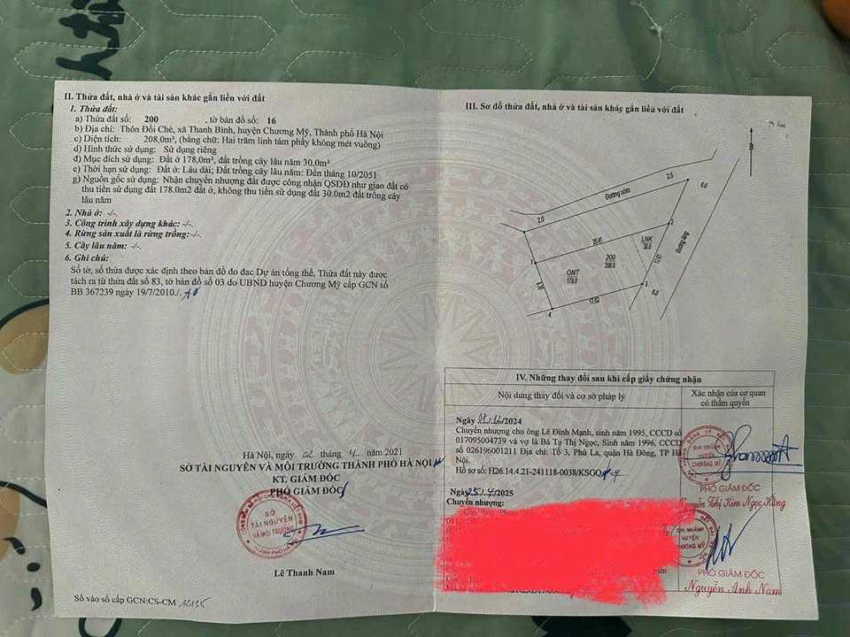 Đất nền xã Thanh Bình, Chương Mỹ 208m² giá 8 tỷ - Cơ hội đầu tư vàng!