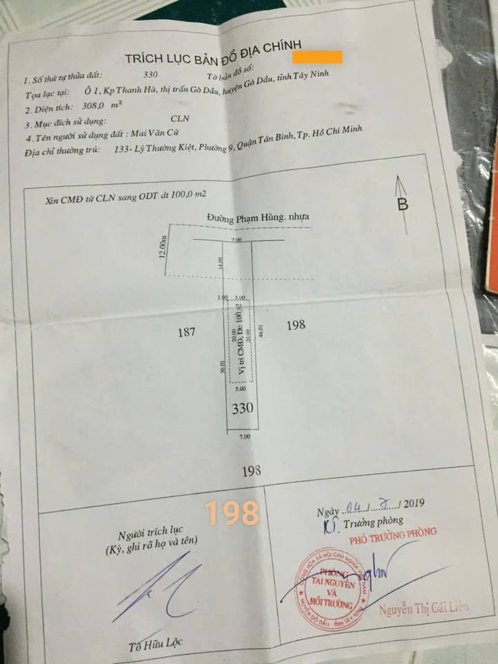 Đất nền mặt tiền Phạm Hùng, Gò Dầu 308m² giá 3.2 tỷ - Tiện ích đầy đủ xung quanh!