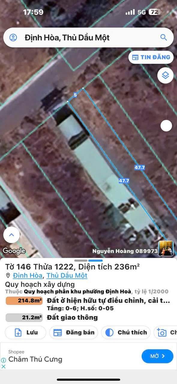 Đất nền mặt tiền đường ĐX71, phường Định Hòa, Củ Chi 235m² - Cơ hội đầu tư tuyệt vời!