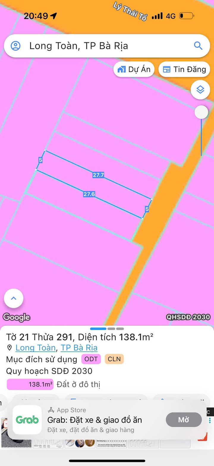 Lô đất 138m² hẻm Lý Thái Tổ, TP Bà Rịa giá 1.9 tỷ - Đầu tư sinh lời!