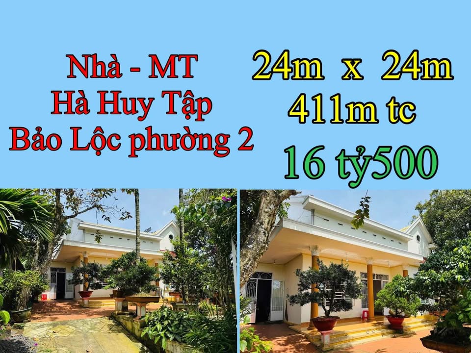 Nhà mặt tiền Hà Huy Tập Bảo Lộc 411m² giá 16.5 tỷ - Đầu tư sinh lời ngay!