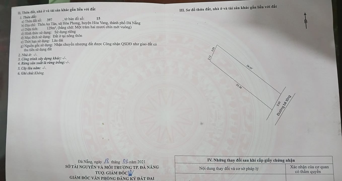 Đất thổ cư thôn Tân An, xã Hòa Phong 129m² giá chỉ 1.15 tỷ - Cơ hội đầu tư hấp dẫn!