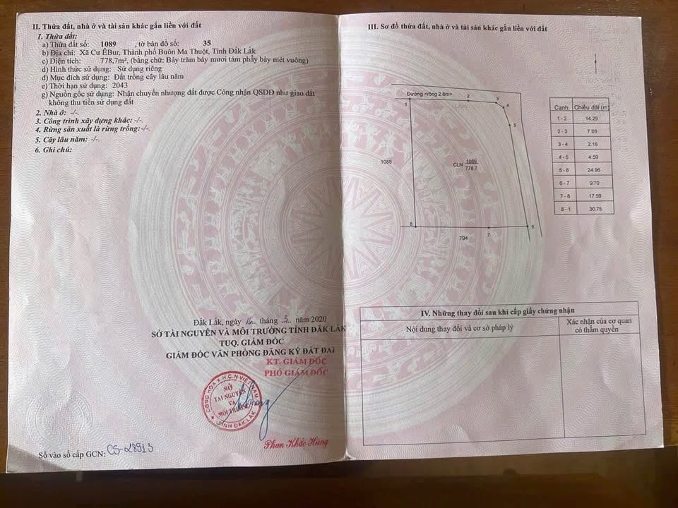 Đất nền hẻm 327 Ymol Buôn Ma Thuột 778m² giá 1,85 tỷ - Sổ đỏ chính chủ