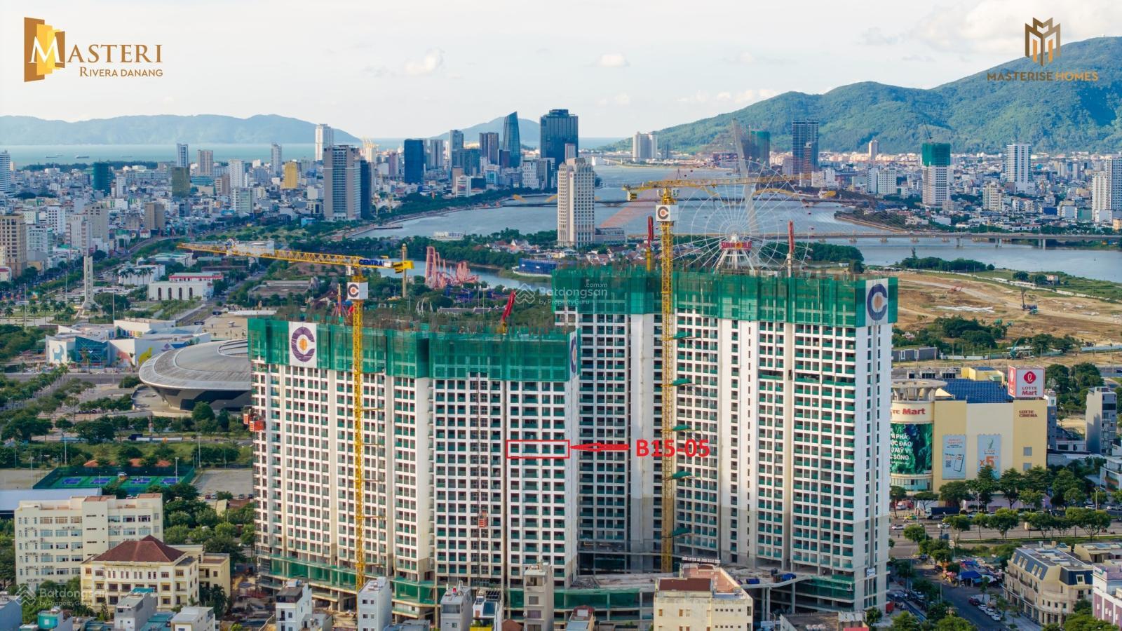 Căn hộ Dual Key Tòa B Masteri Rivera Đà Nẵng 101.3m² giá 7.9 tỷ - Tầng 15 view sông Cẩm Lệ
