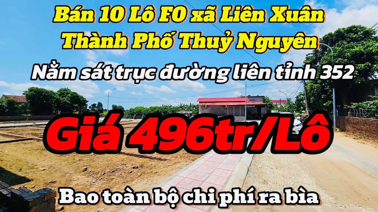 Đất nền trung tâm xã Liên Xuân 65m² chỉ 496 triệu - Cơ hội đầu tư sinh lời!