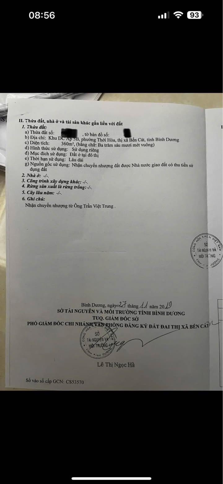 Đất nền Thới Hòa, Bến Cát 360m² giá 8.5 tỷ - Cơ hội đầu tư hấp dẫn!