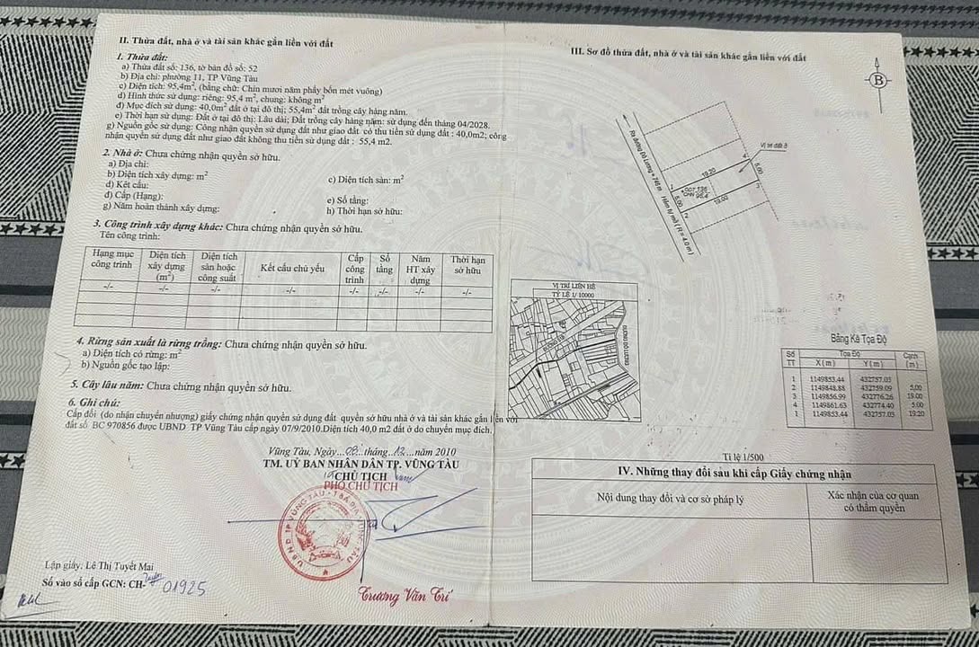 Đất thổ cư phường 11 Vũng Tàu 95m² giá 1.5 tỷ - Cơ hội đầu tư tuyệt vời!