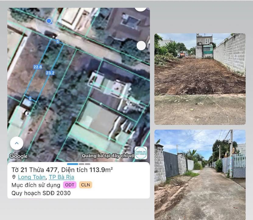 Đất nền Bà Rịa - Vũng Tàu 115m² giá 2.29 tỷ - Vị trí đắc địa ngay trung tâm!