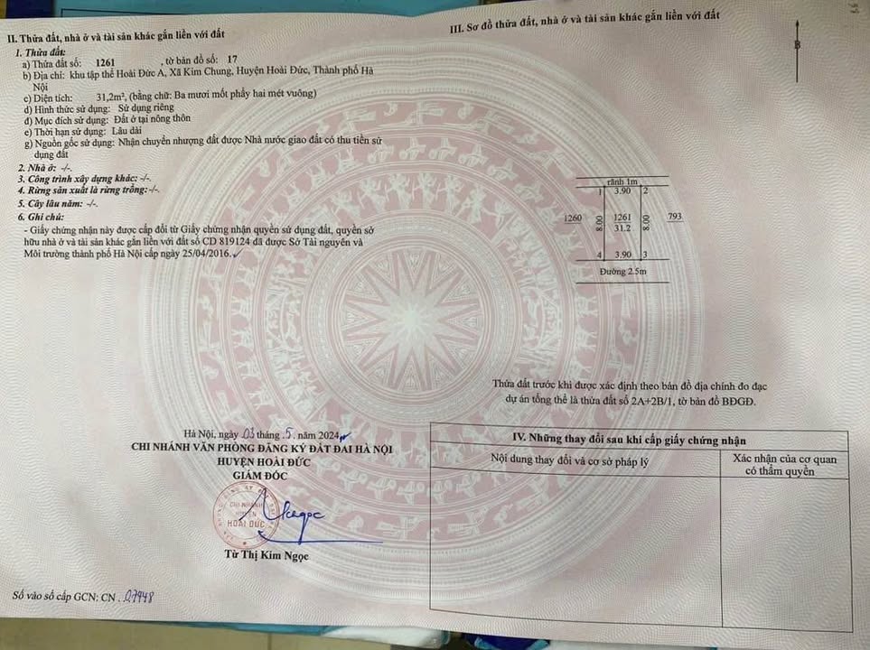 Đất khu tập thể Kim Chung, Hoài Đức 31,2m² giá 4,2 tỷ - Hàng hiếm cho đầu tư tốt!