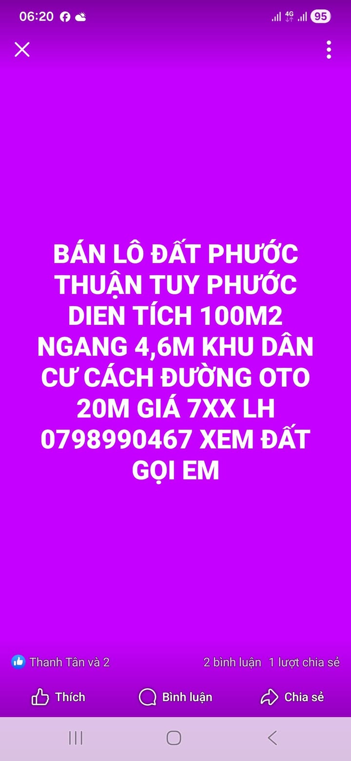 Đất nền Phước Thuận, Tuy Phước 100m² giá 700 triệu - Đầu tư ngay hôm nay!
