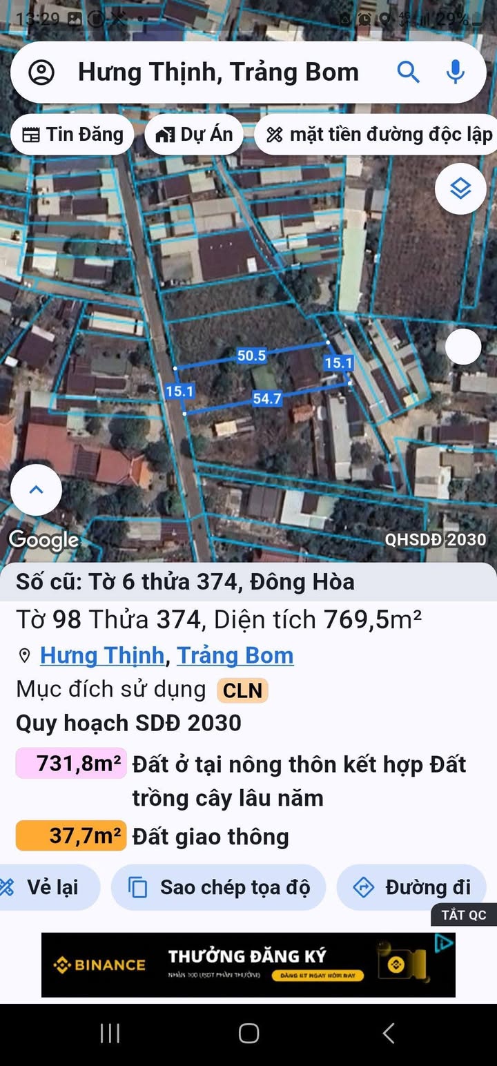 Đất nền mặt tiền 11A, xã Hưng Thịnh, 769m² giá 2 tỷ - Cơ hội đầu tư tuyệt vời!