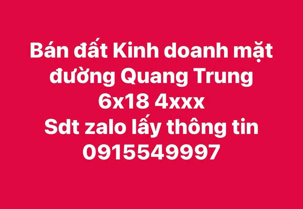 Bán gấp lô mặt tiền kinh doanh đường Quang Trung 108m² - Đường rộng 25m thuận lợi