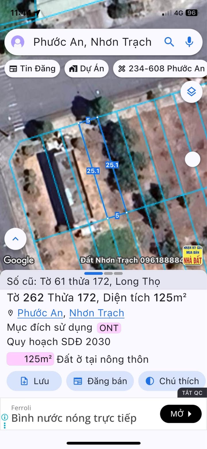 Đất nền tái định cư Long Thọ Nhơn Trạch 125m² giá 3 tỷ - Cơ hội đầu tư sinh lời!