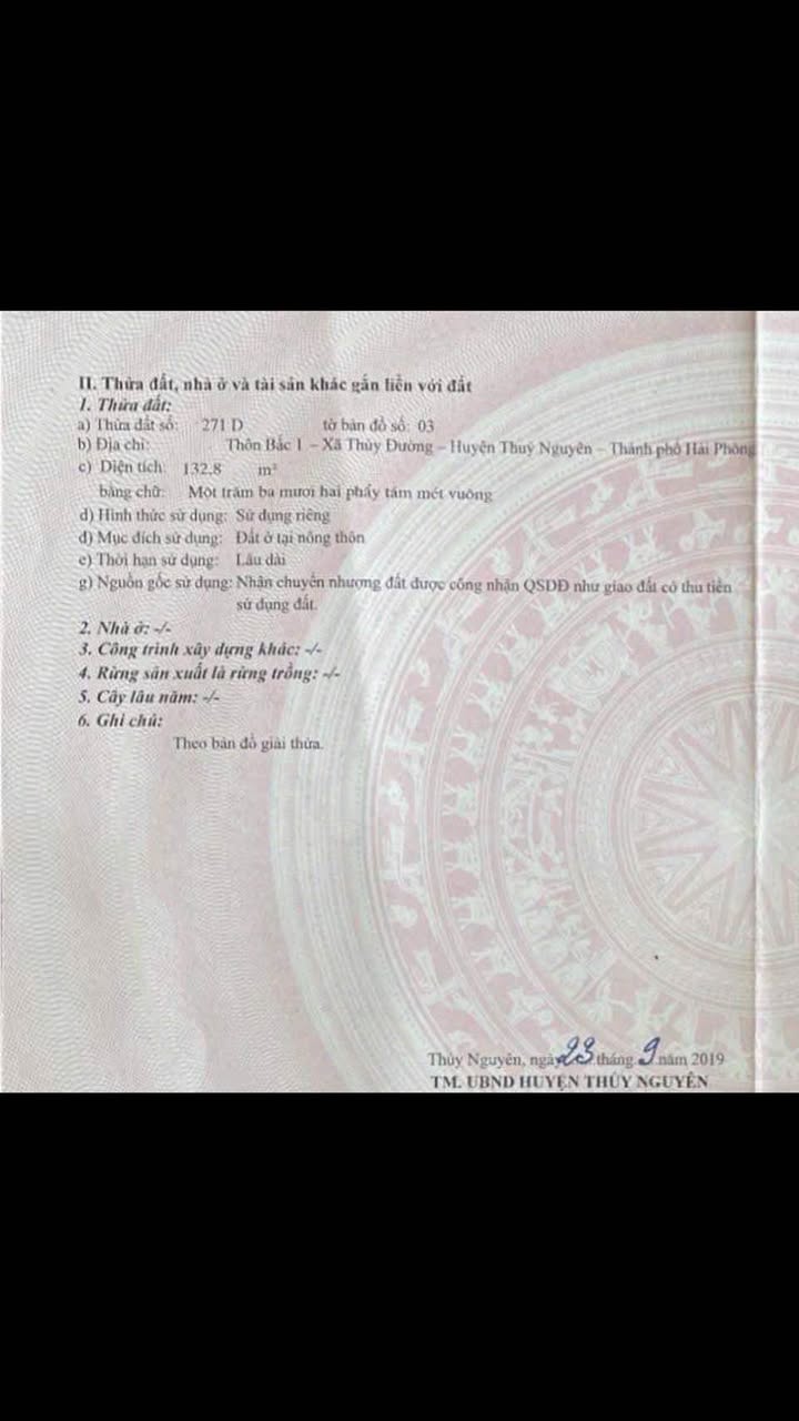 Đất nền Thủy Đường 132.8m² - Cách trục đường chỉ 2 phút!