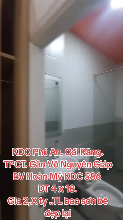 Nhà riêng KDC Phú An Cần Thơ 72m² giá 2.49 tỷ - Xe ô tô đậu ngay nhà!