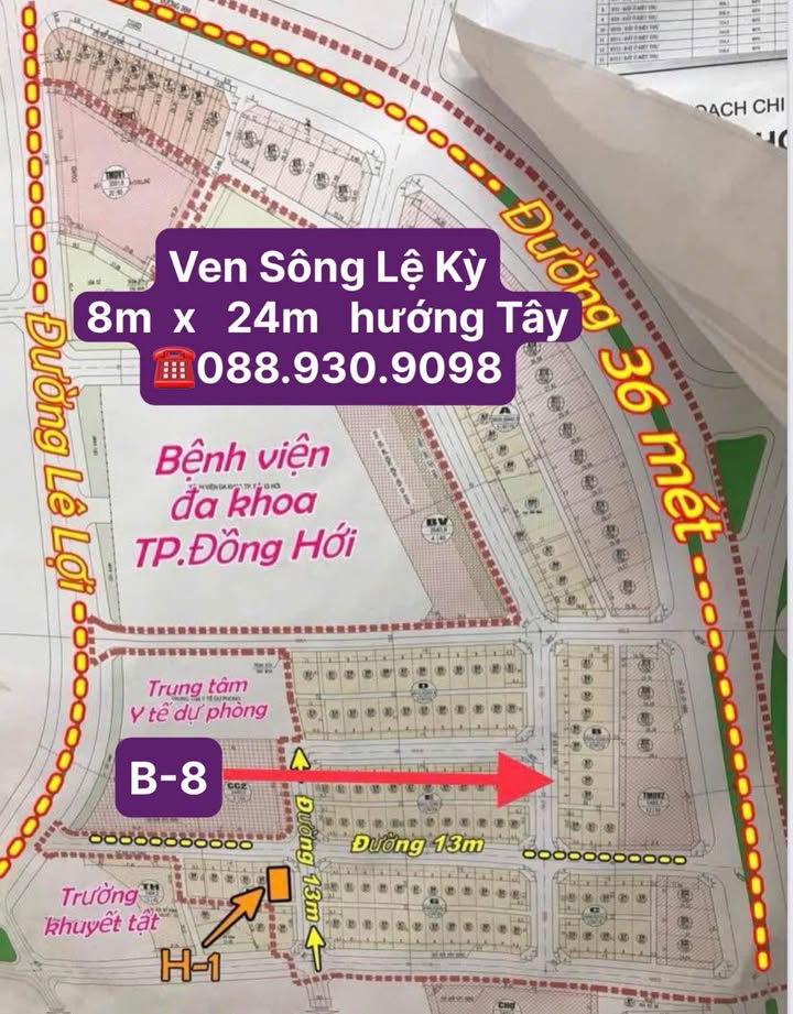 Đất nền Ven Sông Lệ Kỳ, Đồng Hới, 192m² - Giá chỉ 4 tỷ - Đầu tư sinh lời ngay!