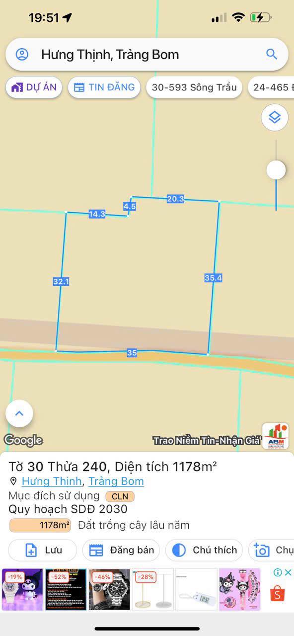 Đất nền 1178m² xã Hưng Thịnh, Trảng Bom giá chỉ từ 900 triệu - Cơ hội đầu tư hấp dẫn!