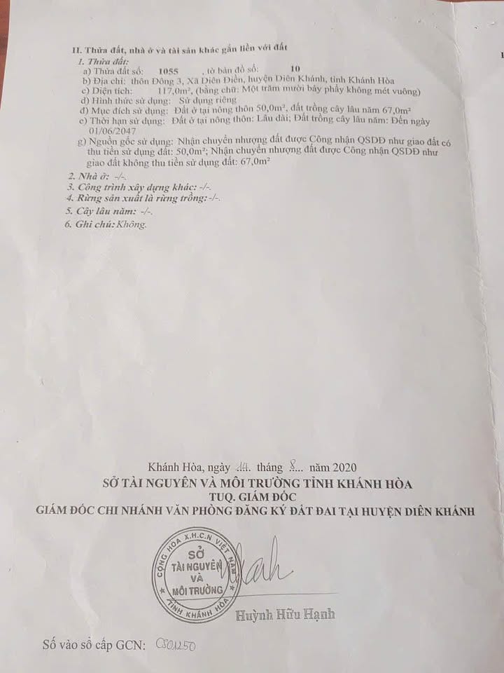 Nhà cấp 4 Diên Điền, Diên Khánh 117m² giá 950 triệu - Cơ hội sở hữu ngay!