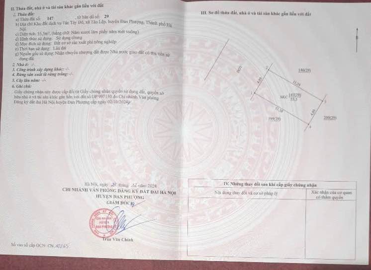 Đất dịch vụ Tân Tây Đô Đan Phượng 55,5m² giá 825 triệu - Vị trí đắc địa, đầu tư sinh lời cao!