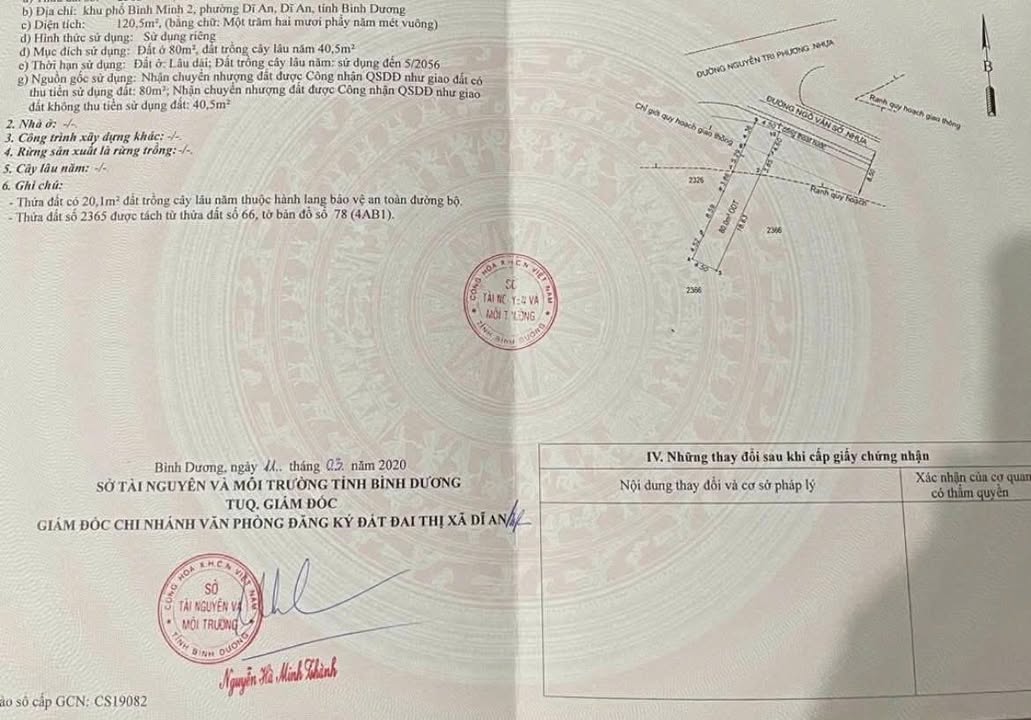 Đất nền Dĩ An 120,5m² - Vị trí đắc địa gần khu hành chính - Giá thỏa thuận