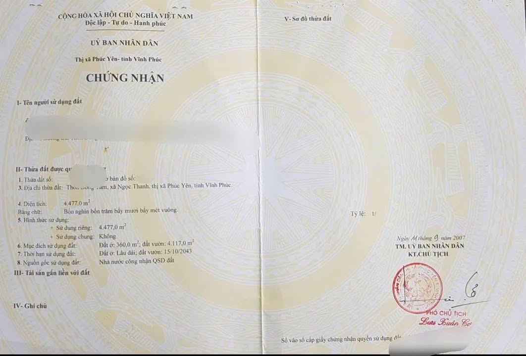 Bán đất nghỉ dưỡng 2 mặt tiền tại Ngọc Thanh, Phúc Yên, Vĩnh Phúc - Cơ hội đầu tư tuyệt vời!