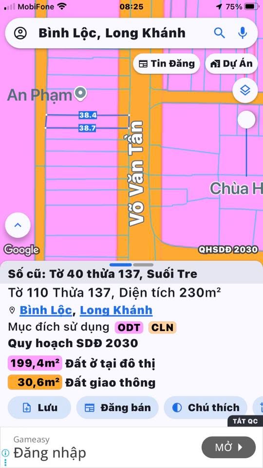 Đất nền Đ. Võ Văn Tần, Long Khánh 228m² giá 2.4 tỷ - Đầu tư sinh lời ngay!