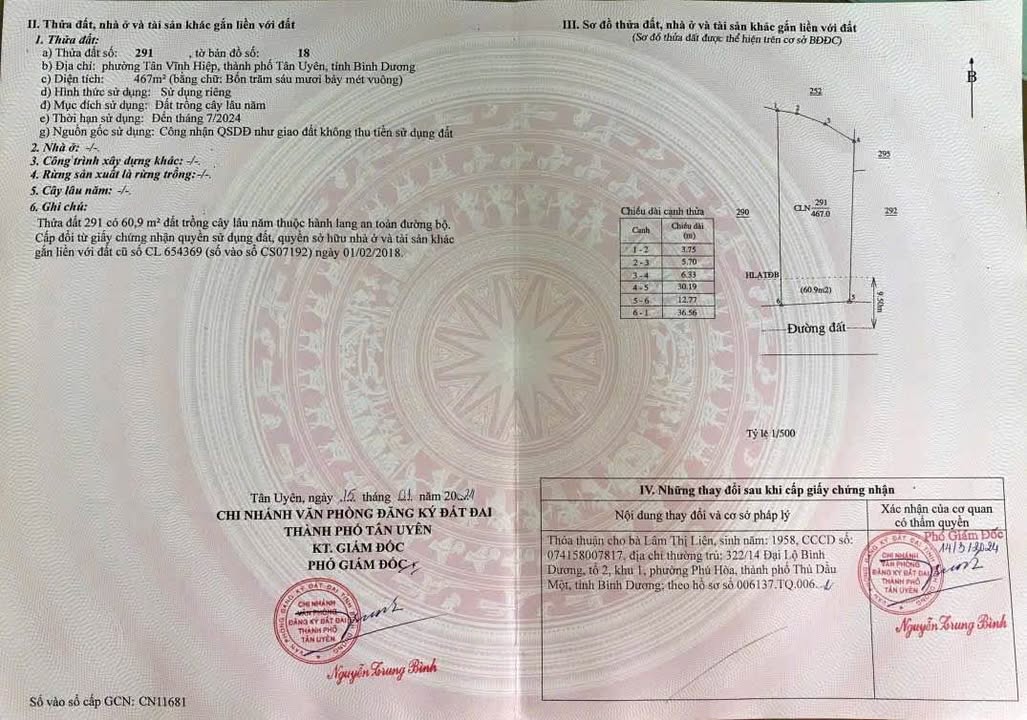 Đất thổ cư phường Tân Khánh, Tân Uyên 467m² giá 5 tỷ - Đầu tư sinh lời cao!