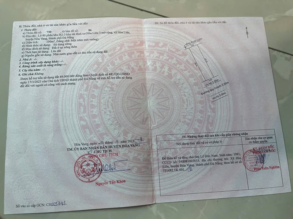 Đất nền Hòa Liên 3 mở rộng 100m² giá chỉ 2.6 tỷ - Đầu tư sinh lời ngay!