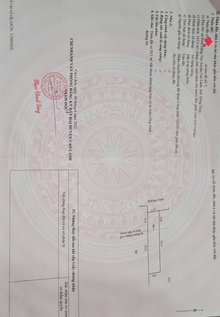 Đất nền Bình Hàng Tây 171m² giá 600 triệu - Đường nhựa, pháp lý rõ ràng!