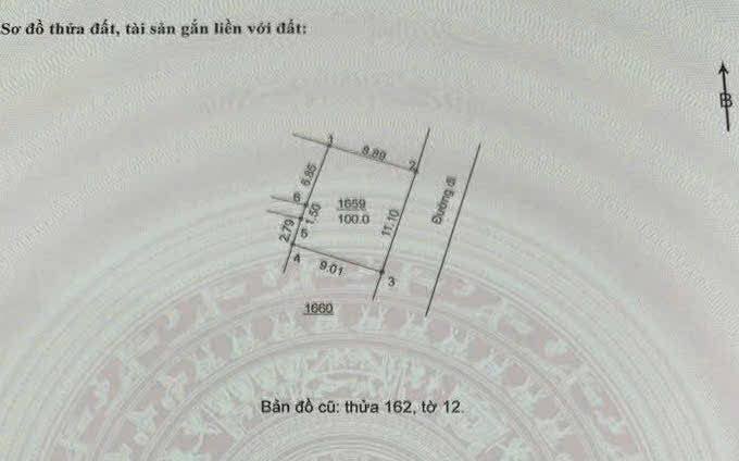 Lô đất Kim Chung, Hoài Đức 100m² giá 11 tỷ - Mặt tiền đẹp, hướng Đông Nam