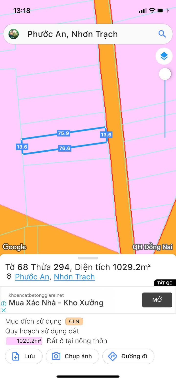 Bán đất 1 sào xã Phước An, Nhơn Trạch, Đồng Nai - Giá chỉ 1.36 tỷ, đầu tư sinh lời!
