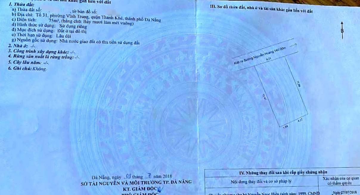 Đất nền Hải Châu Đà Nẵng 75m² giá 2 tỷ - Cơ hội hiếm có cho đầu tư!