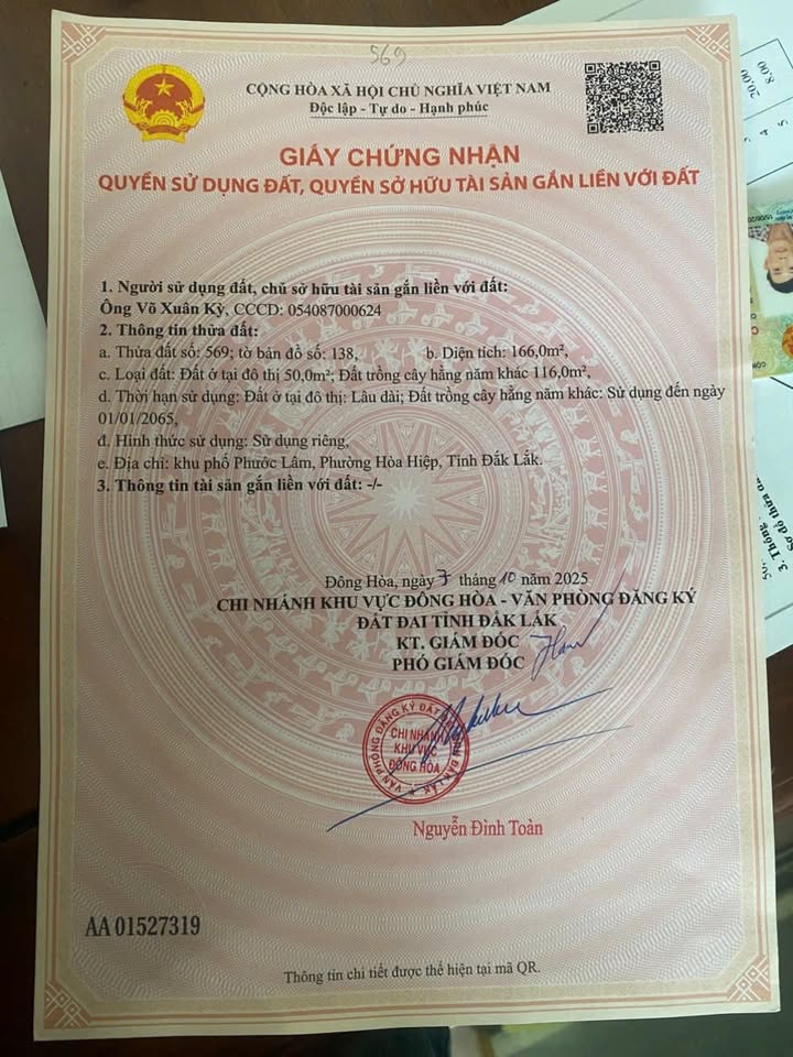 Đất nền Phước Lâm, phường Hòa Hiệp, 50m² giá 400 triệu - Cơ hội đầu tư tốt!