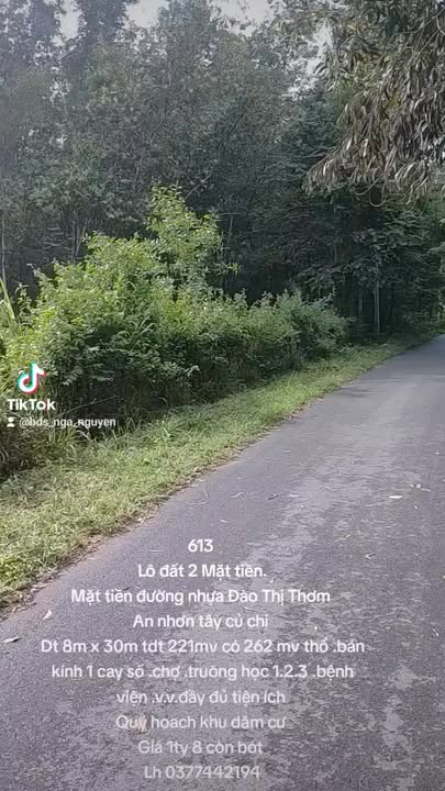 Lô đất 2 mặt tiền đường Đào Thị Thơm, Củ Chi 221m² - Giá chỉ 1.8 tỷ!