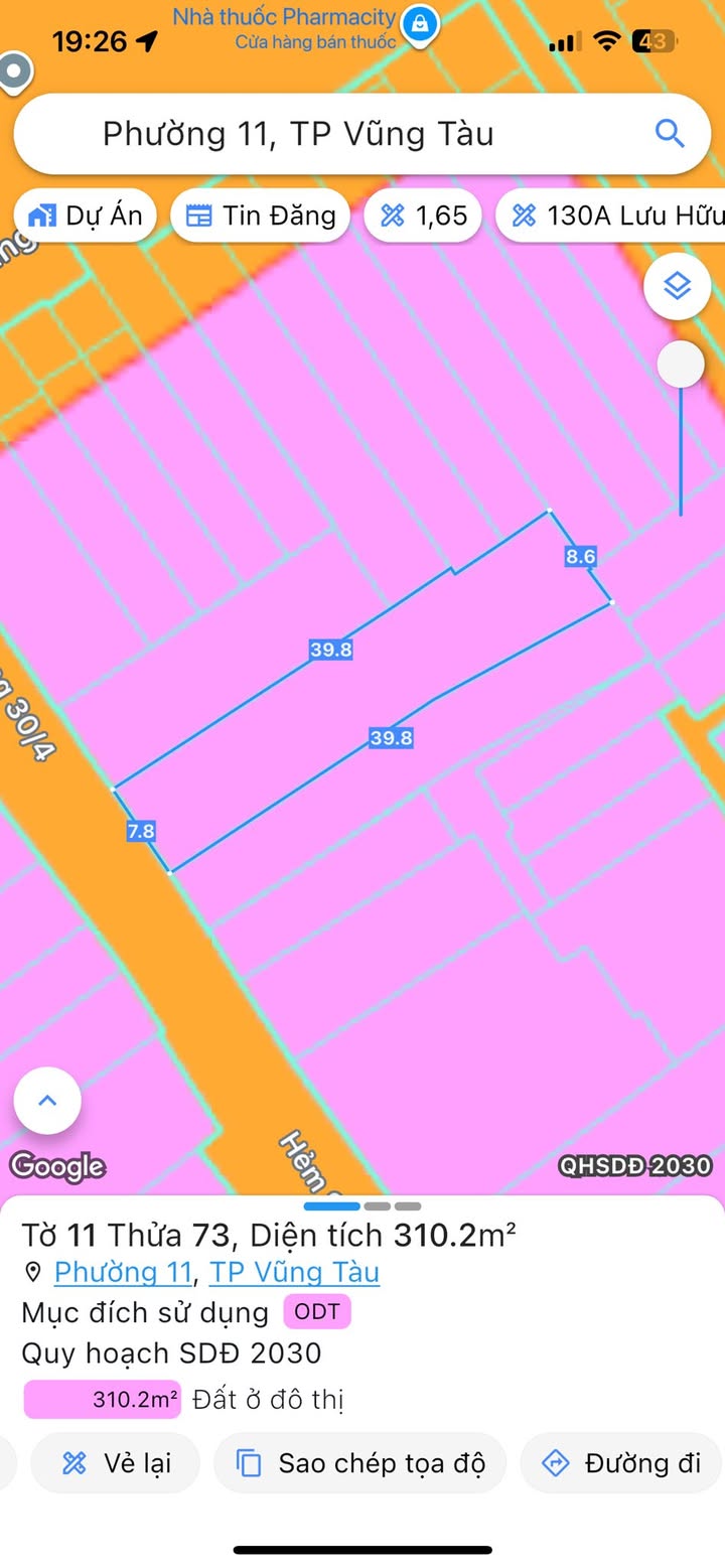 Bán đất hẻm 944 đường 30/4, Phước Thắng, 310m² giá 11.688 tỷ - Đầu tư sinh lời ngay!