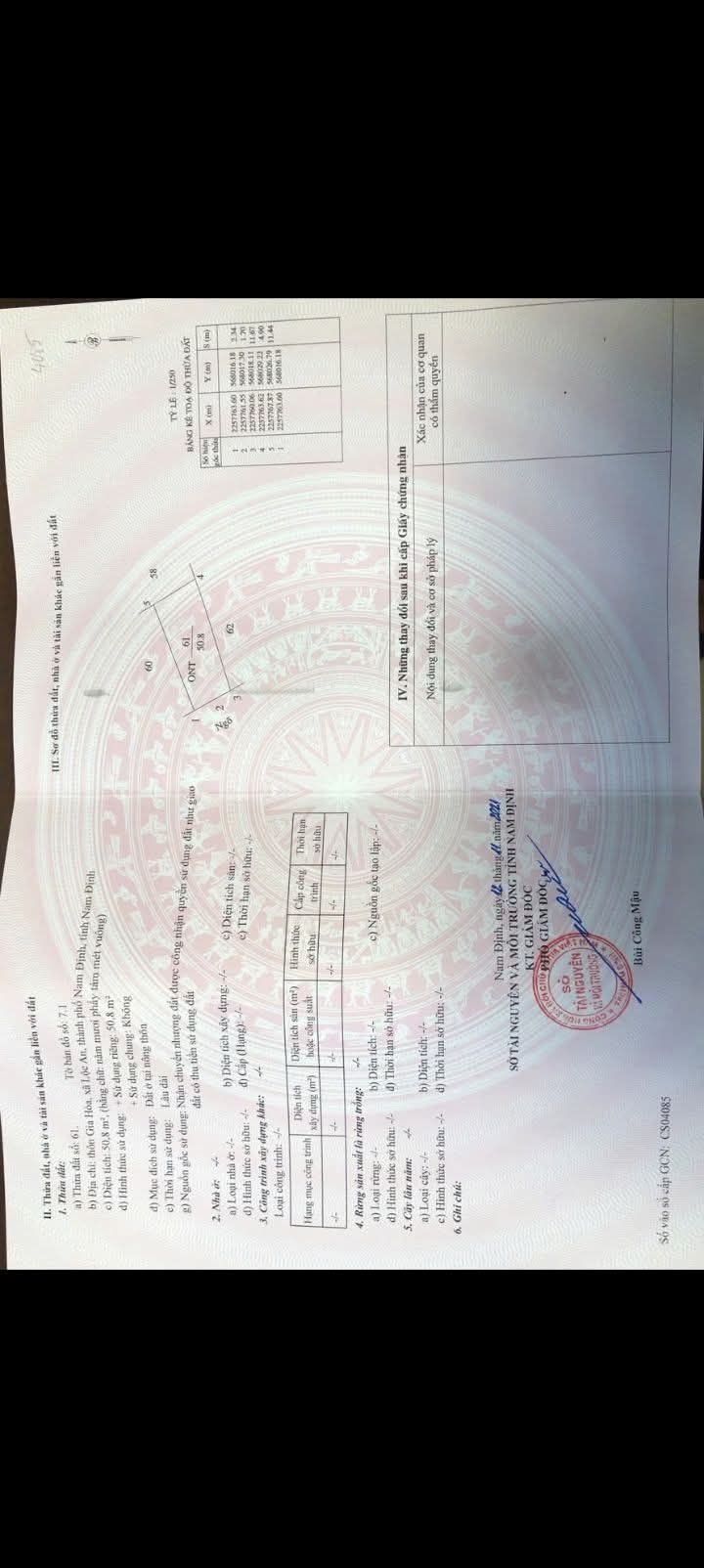 Đất nền Trường Thi, Nam Định 50.8m² giá 970 triệu - Chính chủ bán gấp!