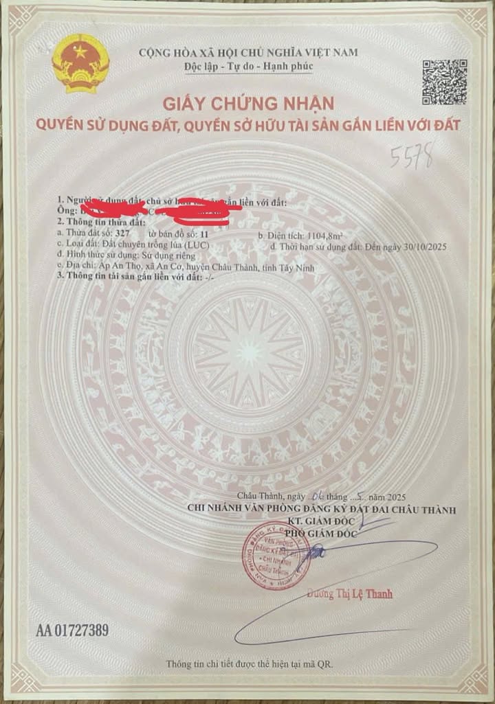 Đất nền Hảo Đước, Châu Thành, Tây Ninh 11622m² giá chỉ 160 triệu - Cơ hội đầu tư hấp dẫn!