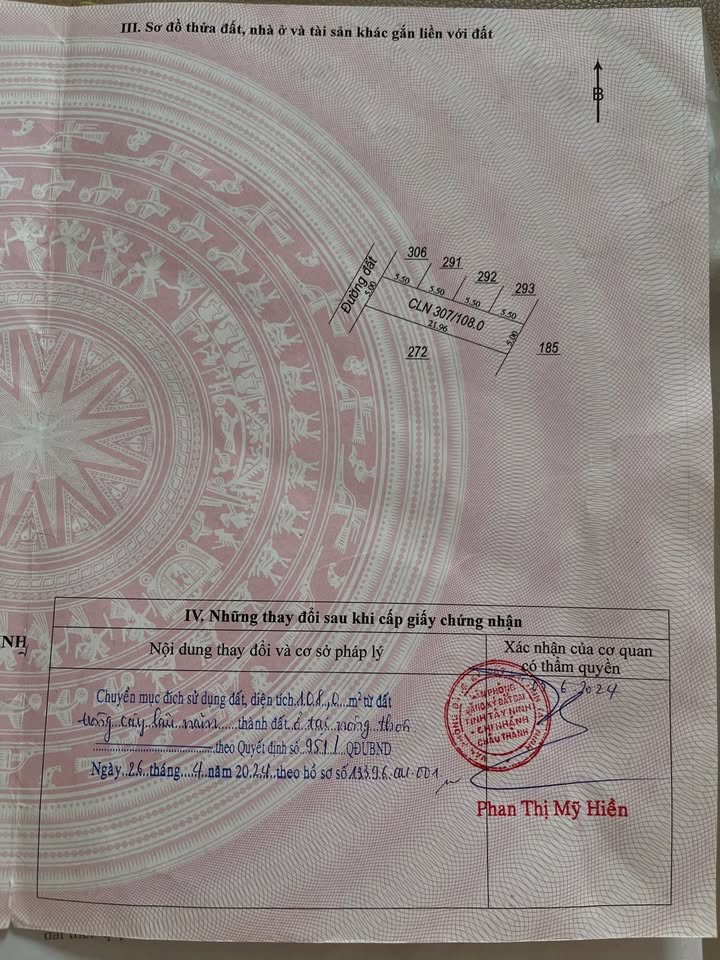 Đất thổ cư Đồng Khởi, Châu Thành, Tây Ninh 108m² - Đường nhựa 250m, giá 4xx triệu!