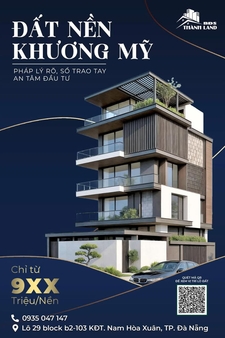 Đất nền khu Nam Hoà Xuân Đà Nẵng 120m² giá 900 triệu - Cơ hội đầu tư sinh lời!