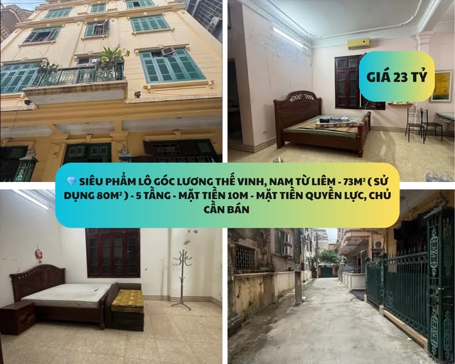 Nhà lô góc Lương Thế Vinh, Nam Từ Liêm 73m² giá 23 tỷ - Cực hiếm 3 mặt thoáng!